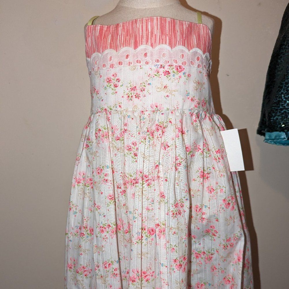 Girl's boutique dress vintage fabric Spring Summer dress size 5 Beautiful!